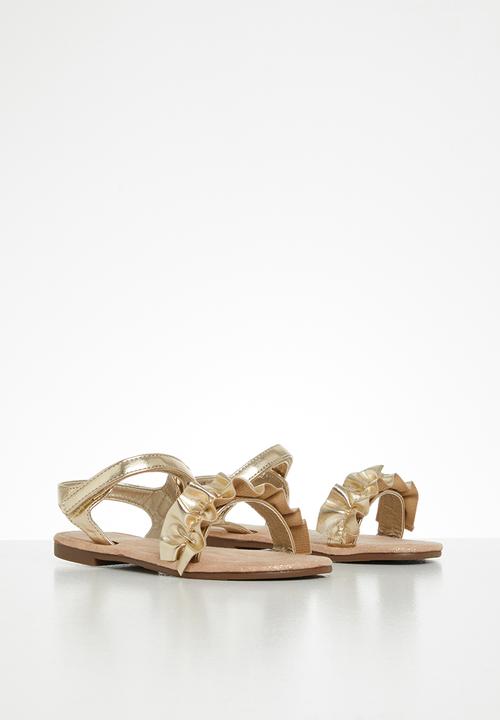 MINOTI - Girls ruffle strap sandal - gold