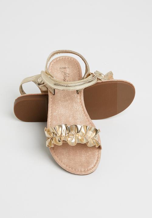 MINOTI - Girls ruffle strap sandal - gold