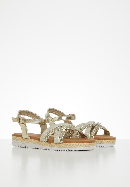 MINOTI - Girls gold cross strap sandal - gold