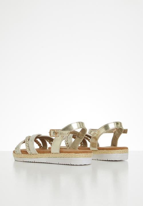 MINOTI - Girls gold cross strap sandal - gold