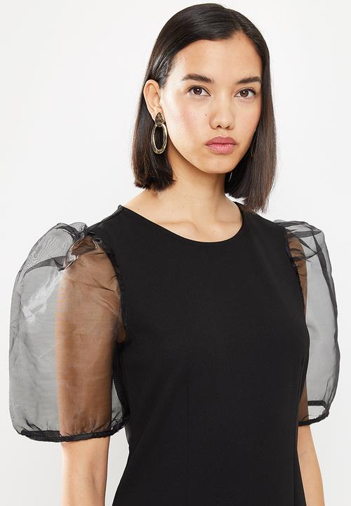 Jacqueline de Yong - Burnadette puff sleeve dress- black
