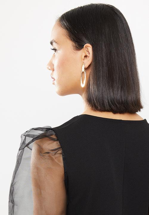Jacqueline de Yong - Burnadette puff sleeve dress- black