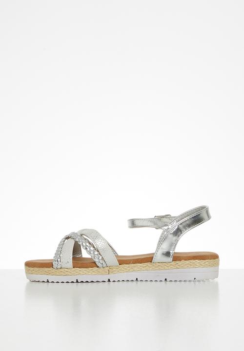MINOTI - Girls cross strap sandal - silver