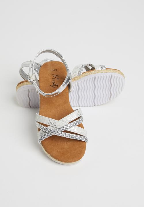 MINOTI - Girls cross strap sandal - silver