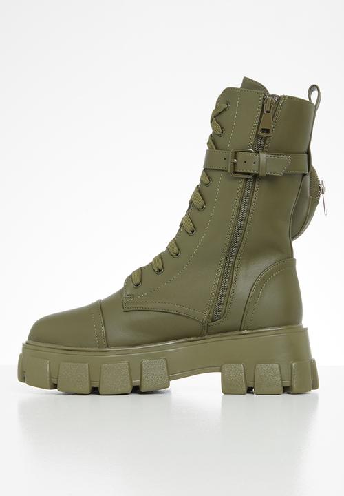 Public Desire - Intention chunky sole pouch ankle boot - khaki