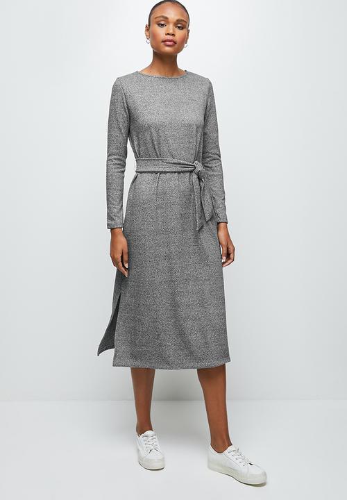 edit - Warm handle belted column midaxi - grey