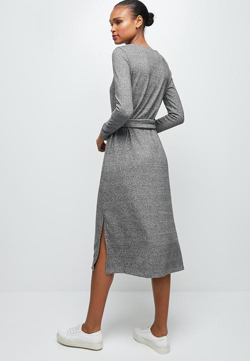 edit - Warm handle belted column midaxi - grey