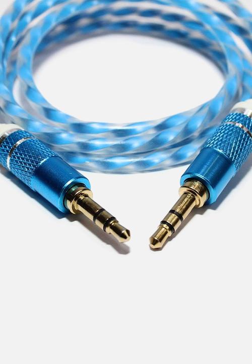 Larry's - Glow in the dark aux cable - blue