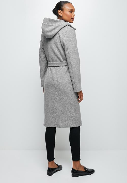 edit - Hooded melton jacket - grey 