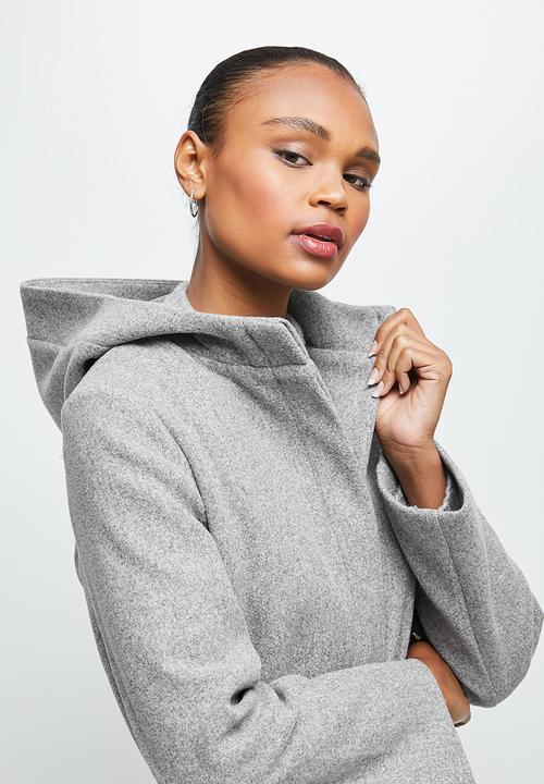 edit - Hooded melton jacket - grey 