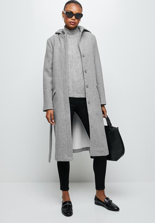 edit - Hooded melton jacket - grey 