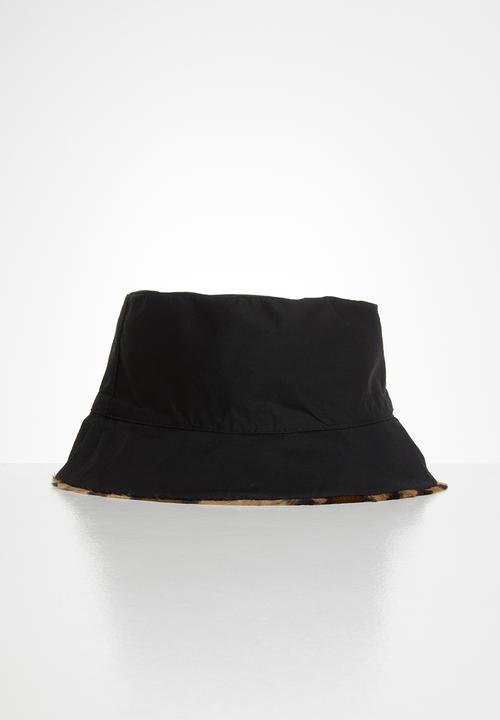 Superbalist - Reversible faux fur bucket hat - brown & black 