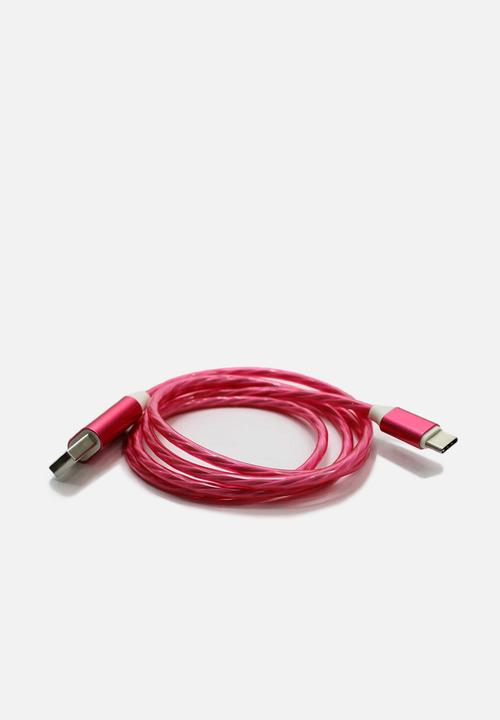 Larry's - Led auto off usb cable - pink - type c