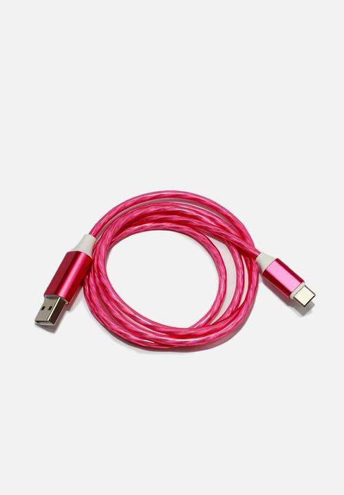 Larry's - Led auto off usb cable - pink - type c