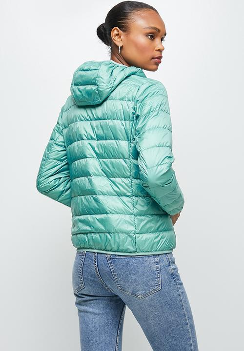 edit - Hooded puffer jacket - light aqua