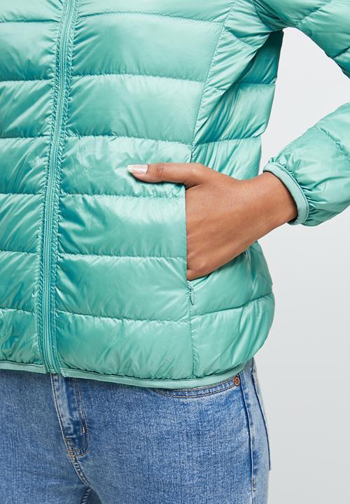 edit - Hooded puffer jacket - light aqua