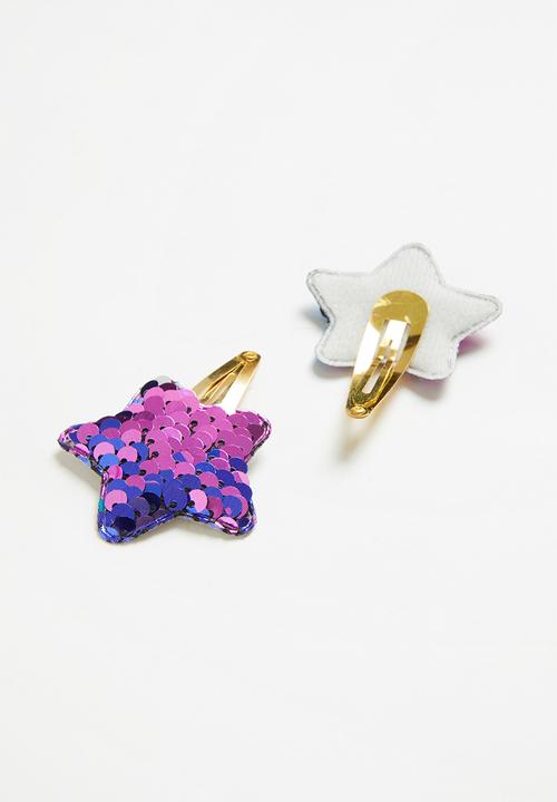 Pop Candy - Girls star hair clips - multi