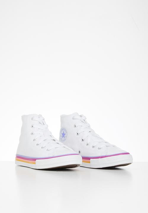 Converse - Chuck taylor all star striped midsolehi - white/twilight pulse