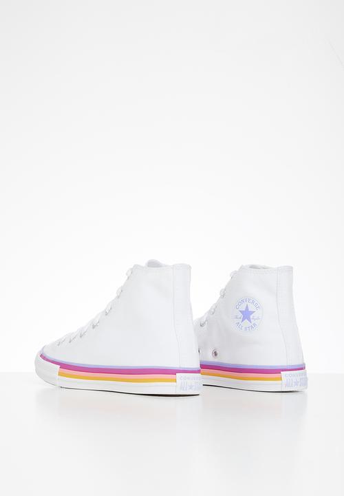Converse - Chuck taylor all star striped midsolehi - white/twilight pulse