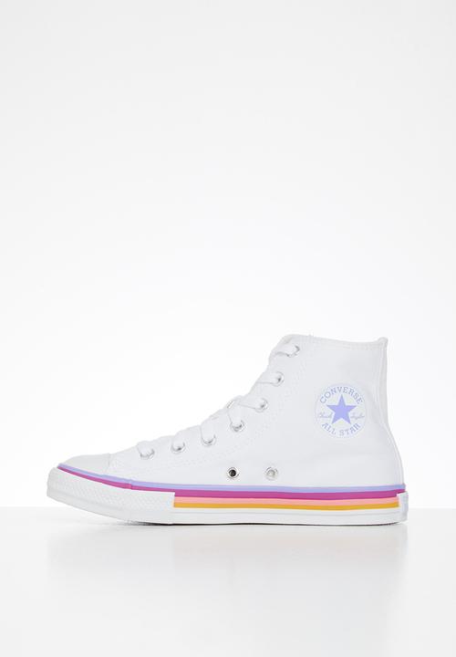 Converse - Chuck taylor all star striped midsolehi - white/twilight pulse
