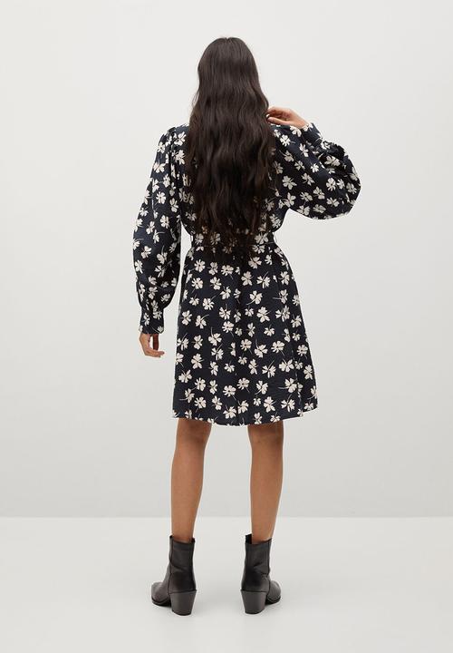 MANGO - Dress noela - black & beige 