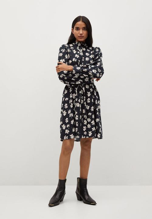 MANGO - Dress noela - black & beige 