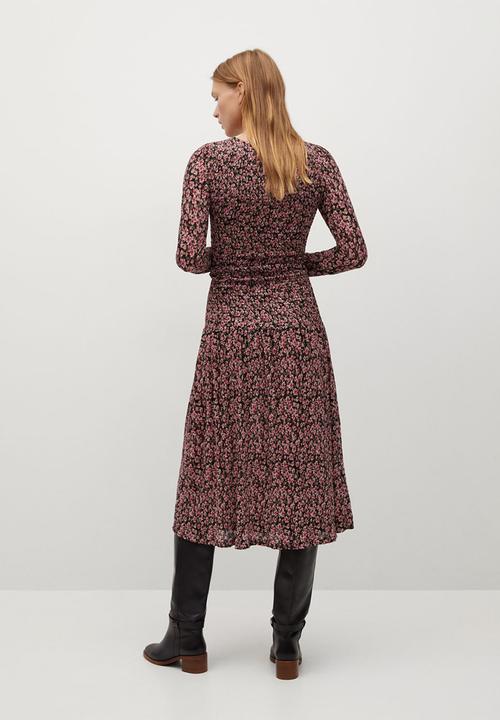MANGO - Dress rolo - red & black 