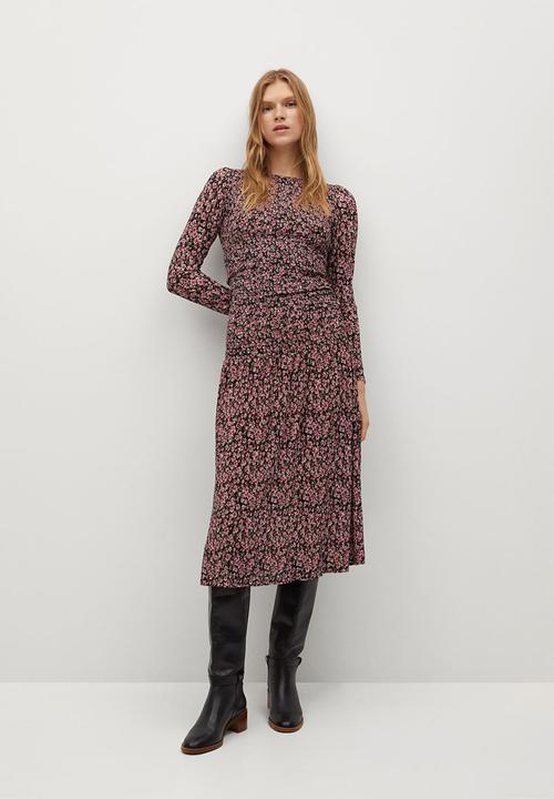 MANGO - Dress rolo - red & black 