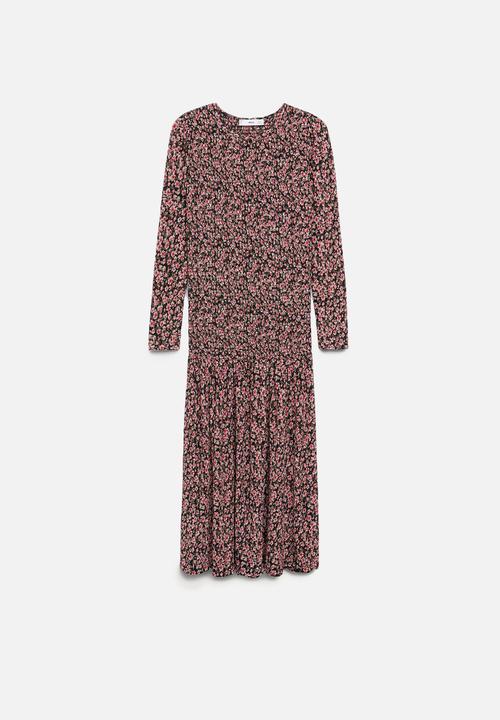 MANGO - Dress rolo - red & black 