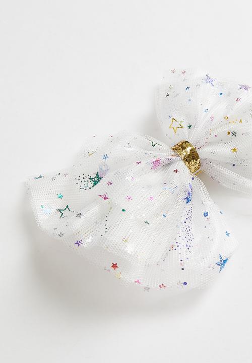 Pop Candy - Girls bow hair clip - white