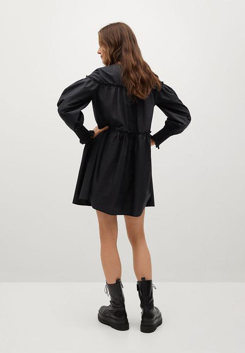 MANGO - Dress lin - black