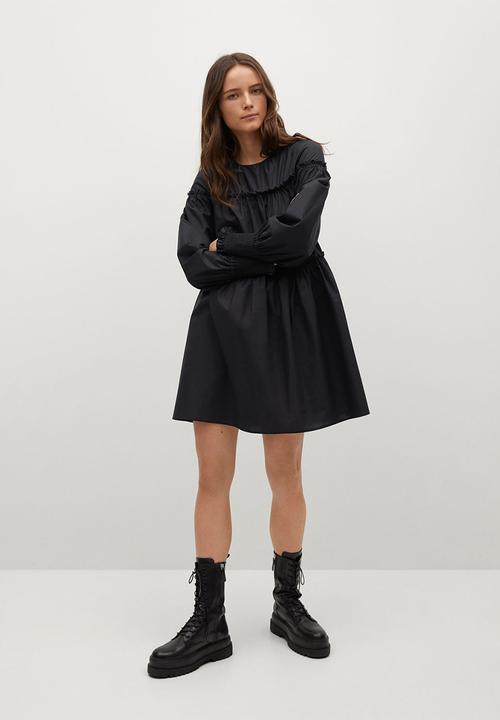 MANGO - Dress lin - black