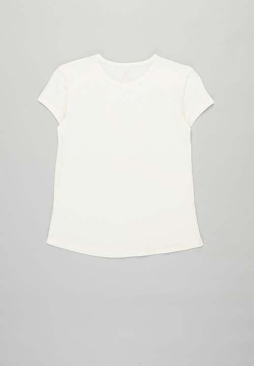 POLO - Girls layla printed short sleeve tee - off white