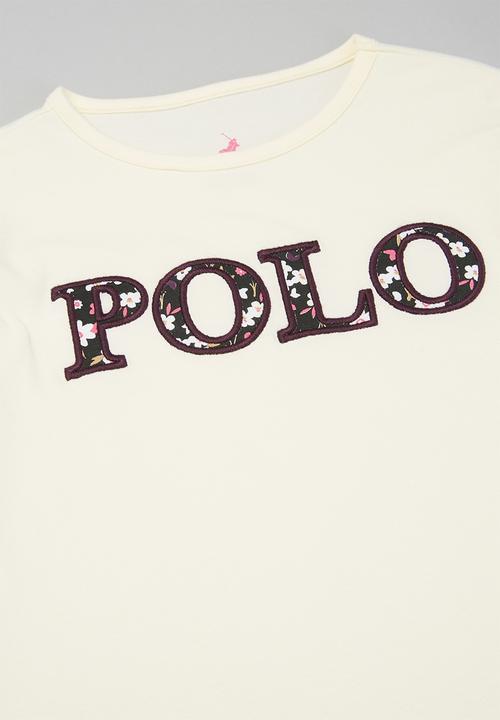 POLO - Girls maya long sleeve printed tee - off white