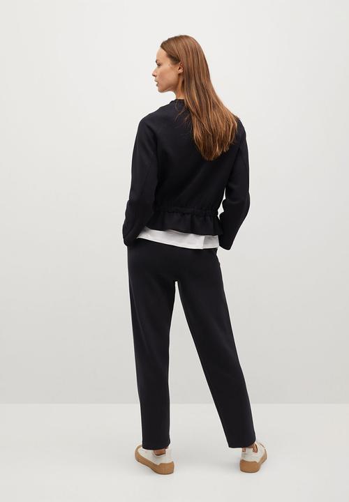MANGO - Trousers papier - black
