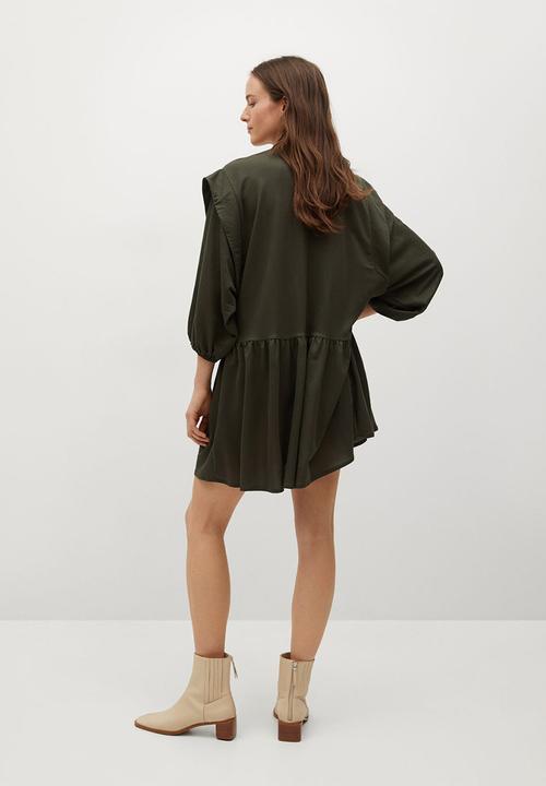 MANGO - Dress rimel - dark green