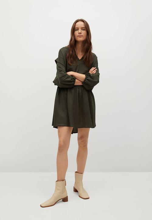 MANGO - Dress rimel - dark green
