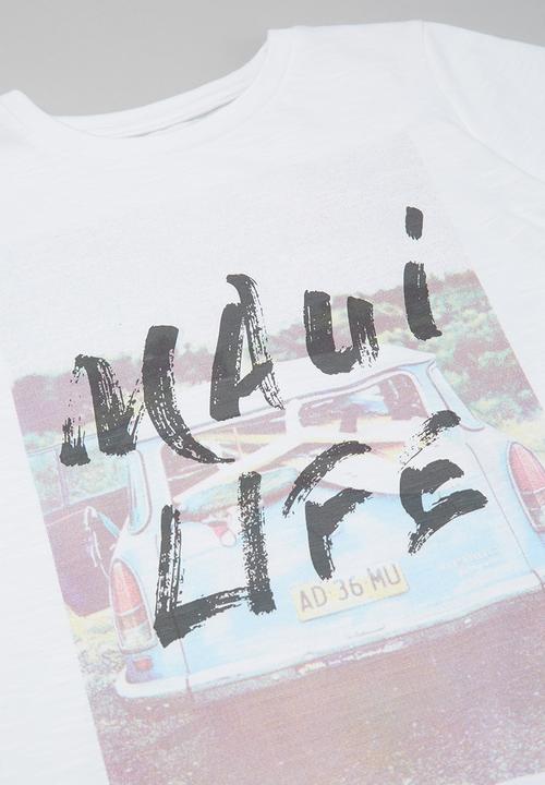 MINOTI - Maui life T-shirt - white