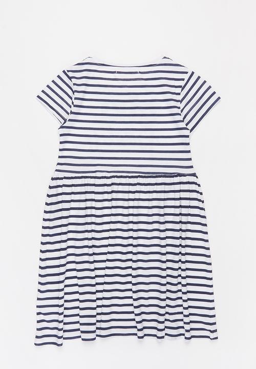 MINOTI - Girls basic power dress - white & navy