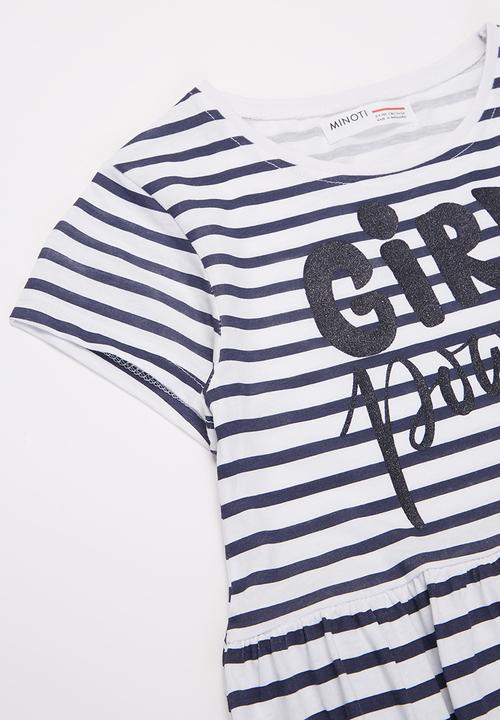 MINOTI - Girls basic power dress - white & navy