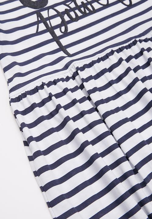 MINOTI - Girls basic power dress - white & navy