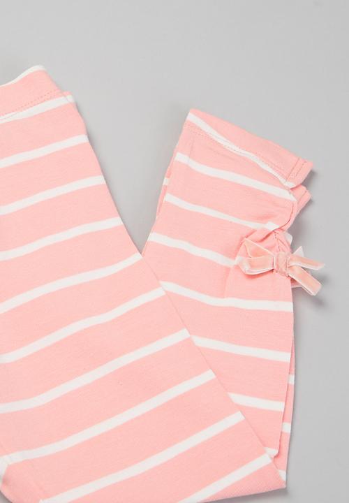MINOTI - Long sleeve top & legging set cream - white & pink