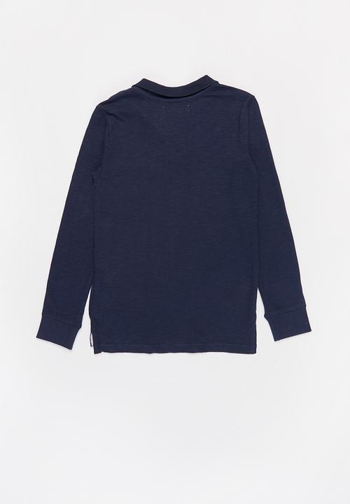 MINOTI - Parisian slub polo shirt - navy