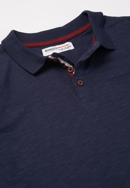 MINOTI - Parisian slub polo shirt - navy
