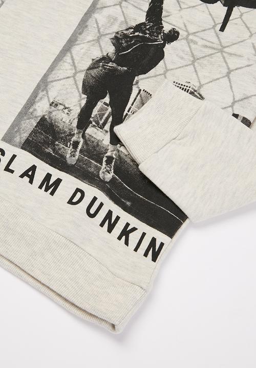 MINOTI - Slam dunk photographic print sweatshirt - grey