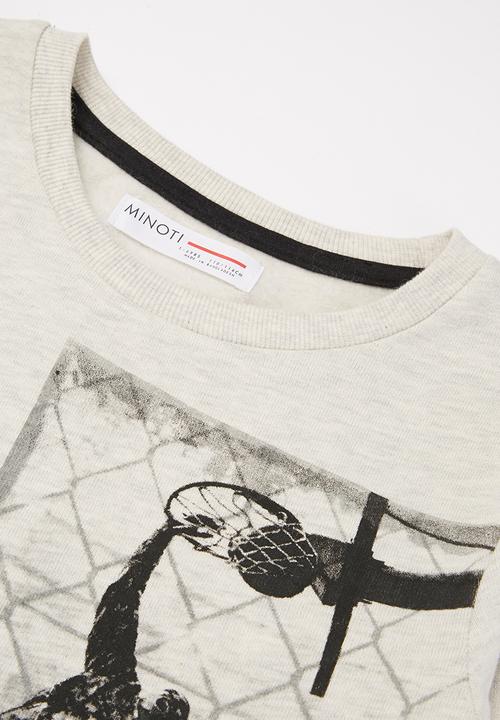 MINOTI - Slam dunk photographic print sweatshirt - grey