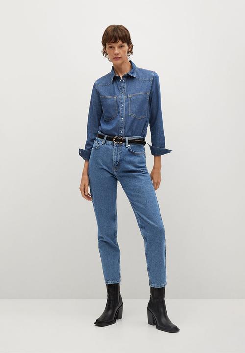 MANGO - Jeans mom - blue