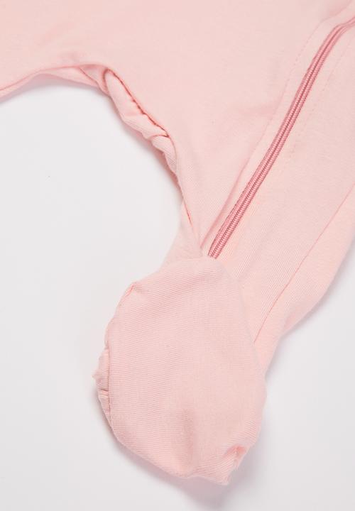 Baby Star - Zip closure babygrow - blush