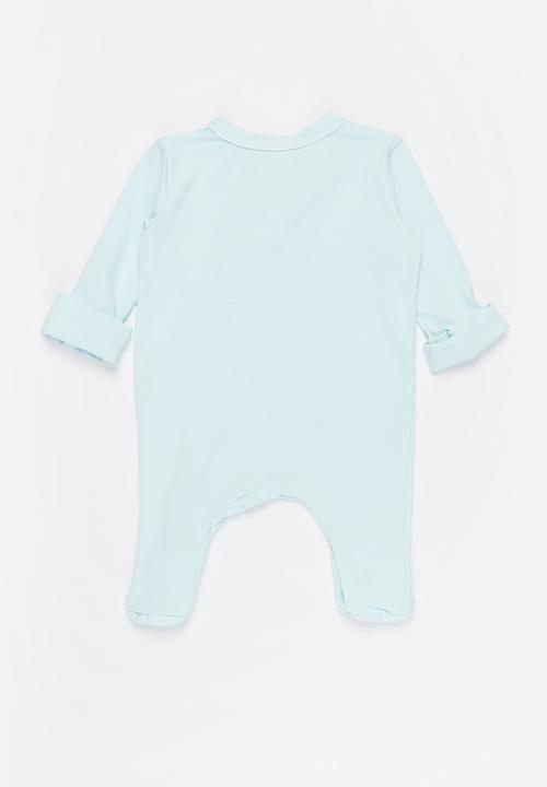 Baby Star - Zip closure babygrow - baby blue