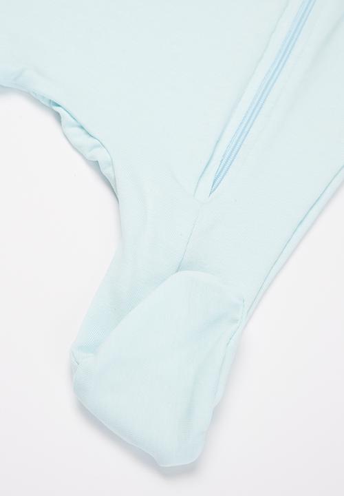 Baby Star - Zip closure babygrow - baby blue